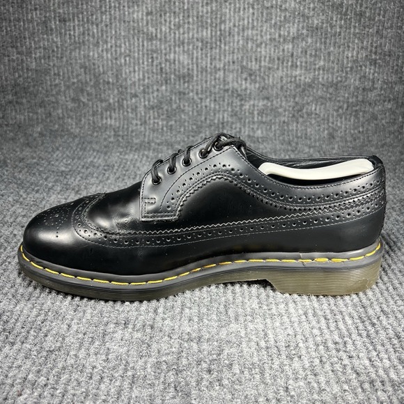 Doc Martens 3989 Brogue Men's Size 11 Yellow Stitch Smooth Leather Wingtip Shoes - Picture 9 of 14